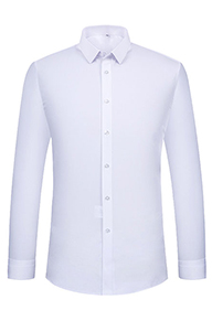 白色商務(wù)男女長袖襯衫定制